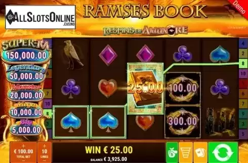 Win Screen 2. Ramses Book Respins of Amun-Re from Gamomat