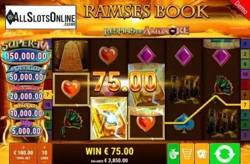 Win Screen 3. Ramses Book Respins of Amun-Re from Gamomat