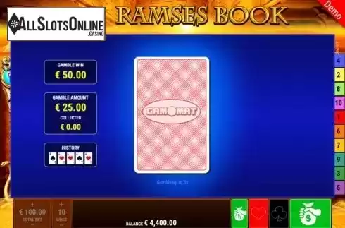 Gamble. Ramses Book Respins of Amun-Re from Gamomat