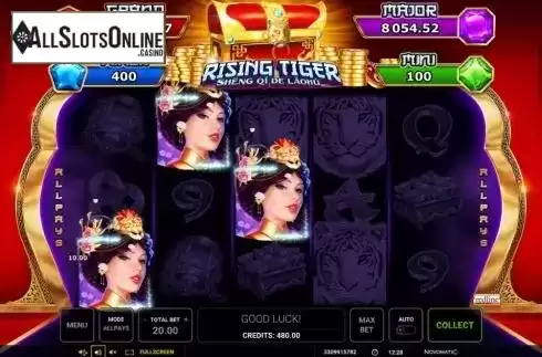 Win Screen 2. Rising Tiger (Sheng qi de Laohu) from Greentube