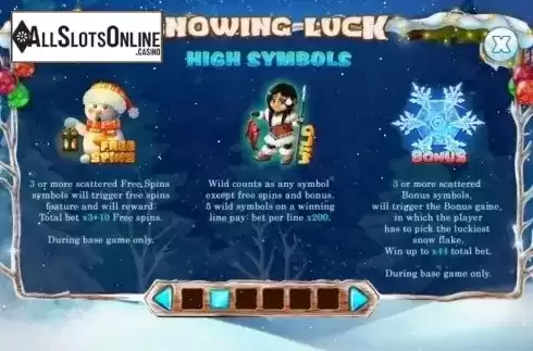 Features. Snowing Luck Christmas Edition from Spinomenal