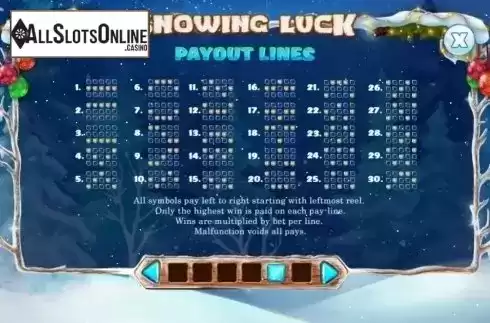 Paylines. Snowing Luck Christmas Edition from Spinomenal