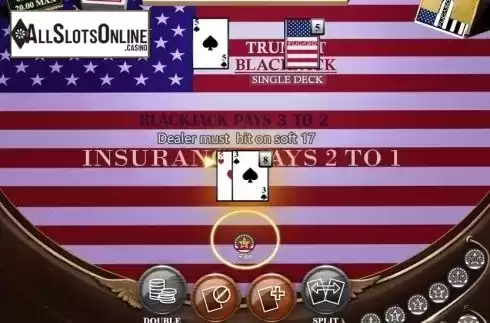Game Screen 3. Trump It Blackjack Single Deck from Fugaso