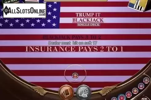 Game Screen 2. Trump It Blackjack Single Deck from Fugaso