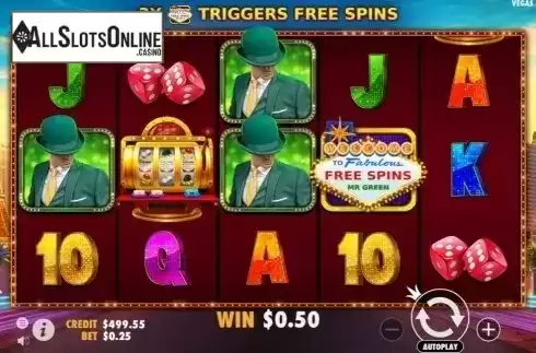 Win Screen 1. Vegas Adventures with Mr Green from Pragmatic Play