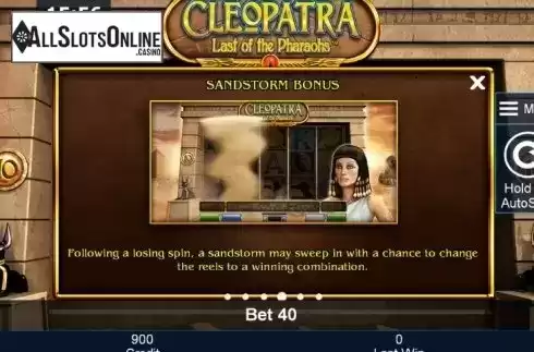 Paytable 4. Cleopatra Last of the Pharaohs from Greentube