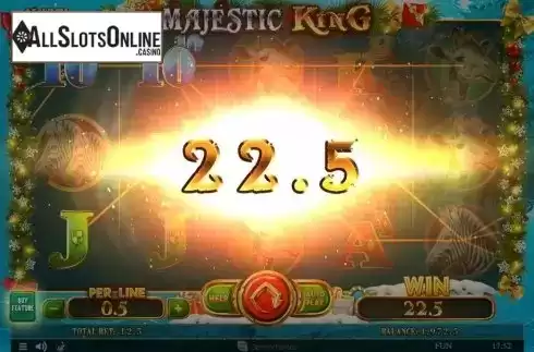 Win Screen. Majestic King Christmas Edition from Spinomenal