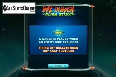 Screen2. Max Damage and the Alien Attack from Microgaming