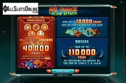 Screen4. Max Damage and the Alien Attack from Microgaming