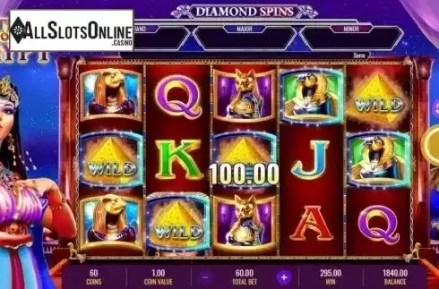 Win Screen 2. Mistress of Egypt Diamond Spins from IGT