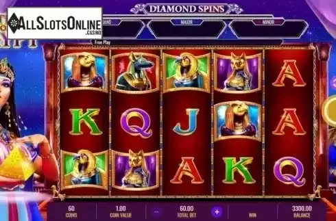Reel Screen. Mistress of Egypt Diamond Spins from IGT