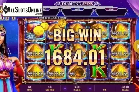 Big Win. Mistress of Egypt Diamond Spins from IGT
