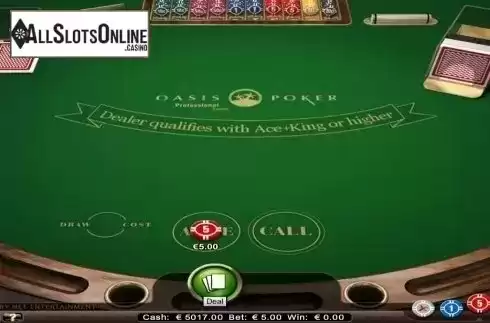 Game Screen. Oasis Poker Professional Series from NetEnt