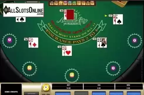 Game Screen 2. Atlantic City Blackjack MH Gold from Microgaming