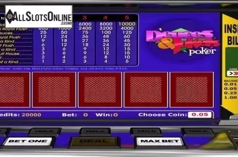 Game Screen. Deuces and Jokers Poker (Betsoft) from Betsoft