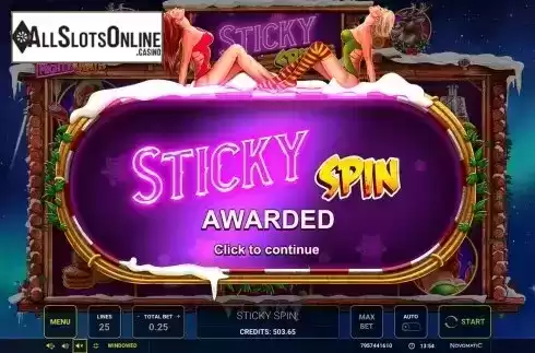 Sticky Spin Win Screen
