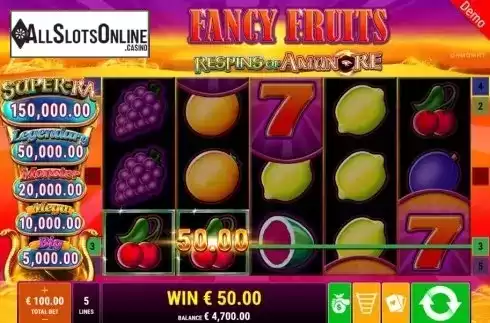 Win Screen 1. Fancy Fruits Respins Of Amun-Re from Gamomat