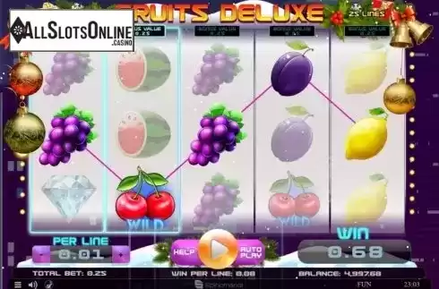 Win Screen 1. Fruits Deluxe Christmas Edition from Spinomenal