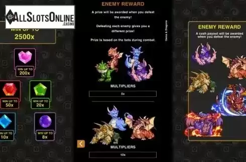 Enemy reward screen