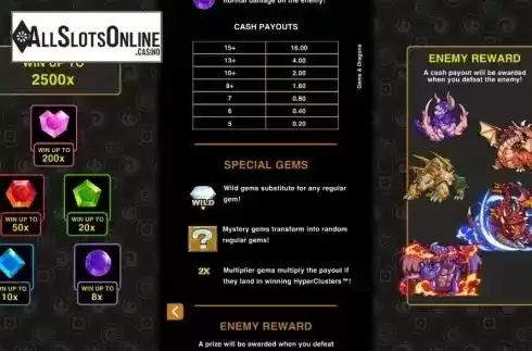 Gems payouts screen 3