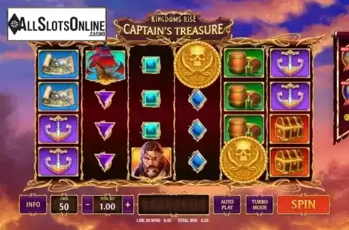Reel Screen. Kingdoms Rise: Captain's Treasure from Playtech Origins