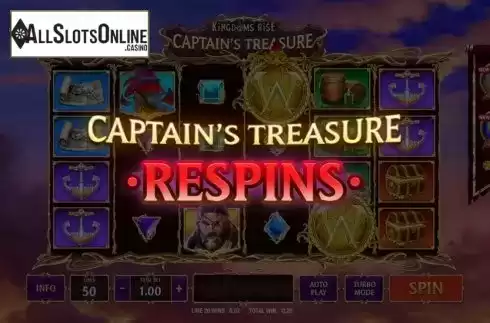Respins 1. Kingdoms Rise: Captain's Treasure from Playtech Origins