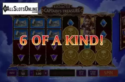 6 of a Kind. Kingdoms Rise: Captain's Treasure from Playtech Origins