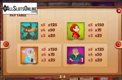 Paytable 3. Little Red Riding Hood (Red Rake) from Red Rake