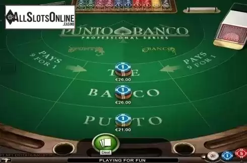 Game Screen. Punto Banco Professional Series from NetEnt