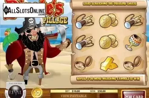 Screen5. Pirate's Pillage Scratch and Win from Rival Gaming