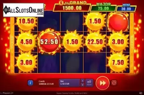 Reel Screen 1. Super Sunny Fruits: Hold and Win from Playson