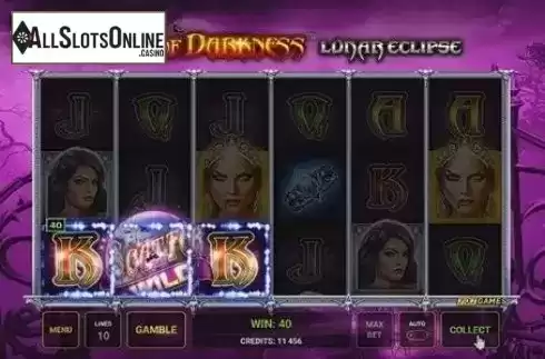 Win Screen. Tales of Darkness Lunar Eclipse from Greentube