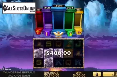 Win Screen 4. Thundering Buffalo: Jackpot Dash from High 5 Games