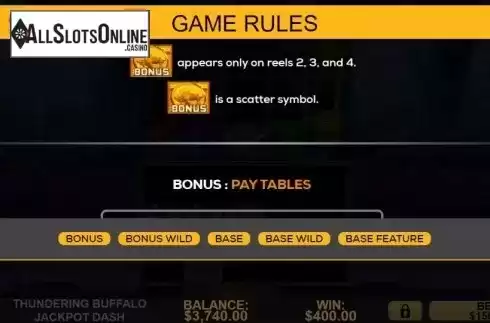 Game Rules 2. Thundering Buffalo: Jackpot Dash from High 5 Games