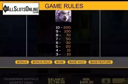 Game Rules 3. Thundering Buffalo: Jackpot Dash from High 5 Games
