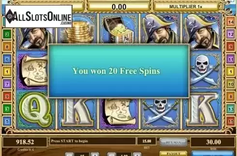 Free Spins screen. Treasure Island (Tom Horn Gaming) from Tom Horn Gaming