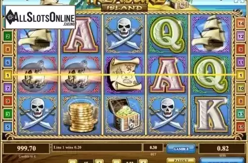 Wild Win screen. Treasure Island (Tom Horn Gaming) from Tom Horn Gaming