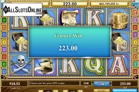 Win Presentation screen. Treasure Island (Tom Horn Gaming) from Tom Horn Gaming
