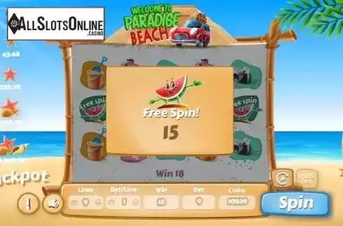 Free Spin screen