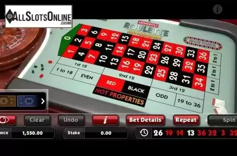 Reels screen 3. Monopoly Roulette Hot Properties from SG