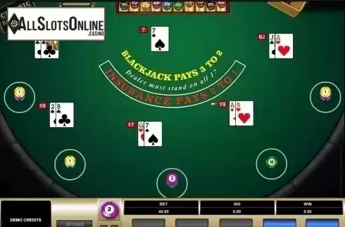Game Screen. Classic Blackjack MH (Microgaming) from Microgaming