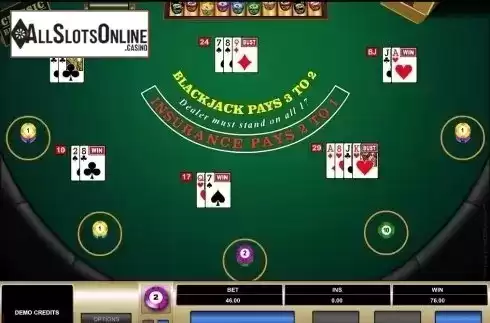 Game Screen. Classic Blackjack MH (Microgaming) from Microgaming