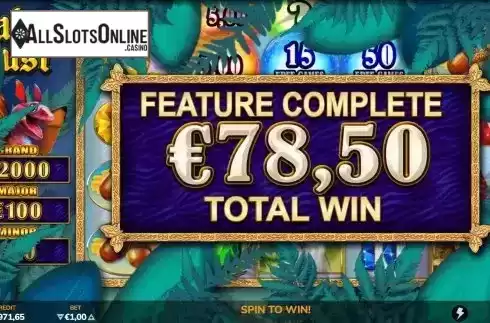 Total Win in Free Spins Screen