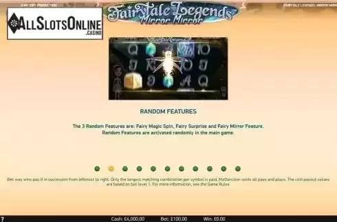 Paytable 2. Fairytale Legends: Mirror Mirror (NetEnt) from NetEnt