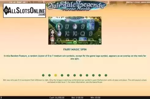 Paytable 3. Fairytale Legends: Mirror Mirror (NetEnt) from NetEnt