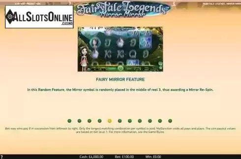 Paytable 5. Fairytale Legends: Mirror Mirror (NetEnt) from NetEnt