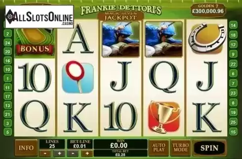 Game Workflow screen. Frankie Dettori's Magic Seven Jackpot from Playtech