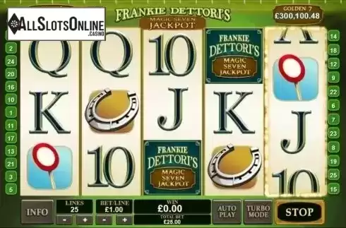 Scatter screen. Frankie Dettori's Magic Seven Jackpot from Playtech