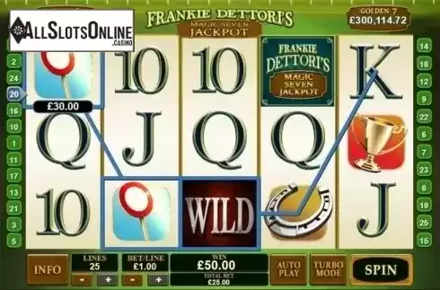 Wild Win screen 2. Frankie Dettori's Magic Seven Jackpot from Playtech