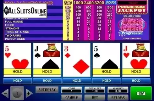 Game Screen. Joker Poker Progressive (iSoftBet) from iSoftBet